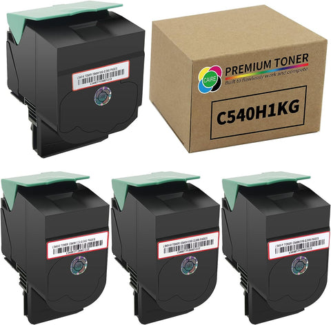 C540 Toner Cartridge C540H1KG ,C540H1CG,C540H1MG,C540H1YG Compatible Toner Cartridge Replacement for Lexmark C540,C540N,C544DTN Sold by CAIRE(4-Pack K C Y M)