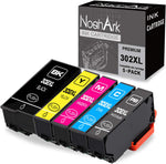 NoahArk 5 Packs 302XL Remanufacture Ink Cartridge Replacement for Epson 302 302XL T302 T302XL use for Epson Expression Premium XP-6000 XP-6100 Printer (Black, Photo Black, Cyan, Magenta, Yellow)