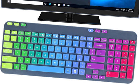Keyboard Cover for Logitech MK360 K360, Keyboard Skin for Logitech MK360 K360 Wireless Wave Keyboard Cover Skin Protector, Logitech MK360 K360 Accessories, Rainbow