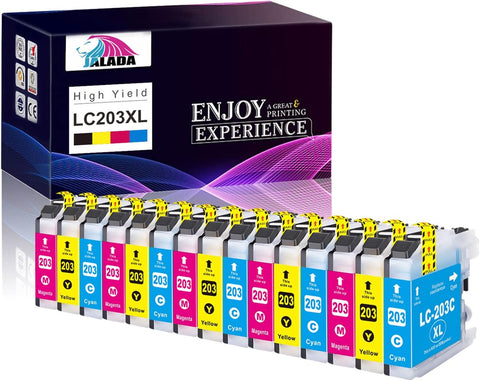 Jalada Compatible Ink Cartridge Replacement for Brother LC203XL LC203 XL to use with MFC-J480DW MFC-J880DW MFC-J4420DW MFC-J680DW MFC-J885DW Printer (5 Cyan, 5 Magenta, 5 Yellow, 15 Pack)