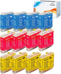 HGZ Compatible LC51 Ink Cartridges Replaccement for LC 51 LC-51 Worked for DCP 130C 330C 540CN MFC 230C 3360C 5460CN IntelliFax 1360 (4 Cyan, 4 Magenta, 4 Yellow, 12 Pack)