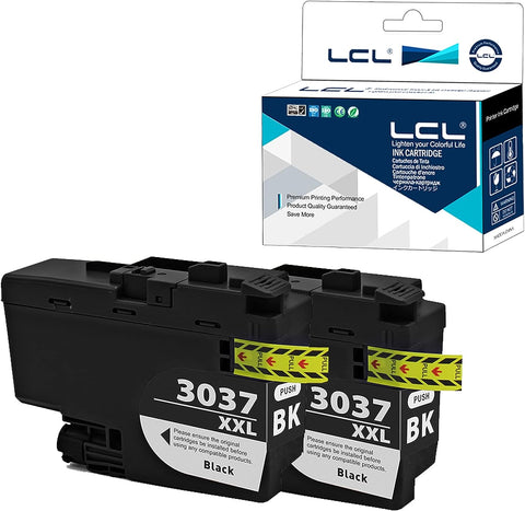 LCL Compatible Ink Cartridge Pigment Replacement for Brother LC3037 XXL LC3037XXL LC3037BK MFC-J5845DW MFC-J5845DW MFC-J5945DW MFC-J6545DW MFC-J6945DW MFC-J6545DW XL (2-Pack Black)