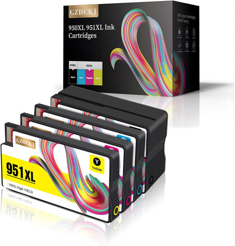 950XL 951XL Combo Compatible Replacement for HP 950 951 Ink Cartridge Officejet Pro 8100 8600 8610 8615 8620 8625 8630 8640 276d 251dw(1 Black,1 Cyan,1 Magenta,1 Yellow,4 Pack)