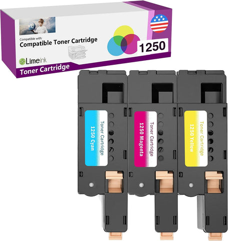 Limeink Compatible Toner Cartridge Replacement for Dell C1760nw Toner Cartridges 1250 for Dell Printer Cartridges C1765nfw for Dell C1765nf Toner Cartridges 1355cnw Toner for Dell c1760nw 3 Pack