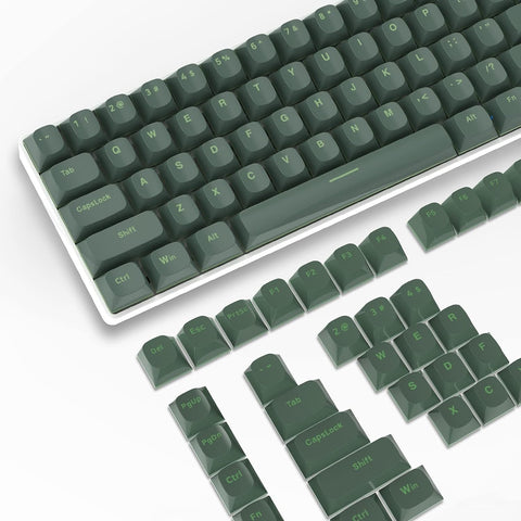 117 Key Custom PBT Keycap Set Double Shot OEM Profile for 61/68/87/98/100/104Key Compact TKL 60% or Full Size Cherry MX Gateron Kailh Outemu Cross Type Switch US Layout Mechanical Keyboard DIY(Green)