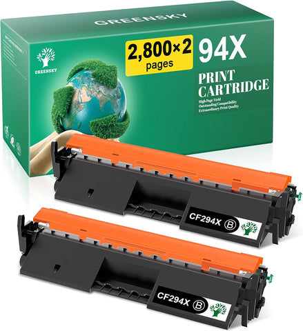 GREENSKY Compatible Toner Cartridge Replacement for HP 94A Toner Cartridge Black CF294X 94X CF294A for HP Laserjet Pro MFP M148dw MFP M148fdw M118dw M118 M148 M149 Laser Printer Ink (Black, 2 Pack)