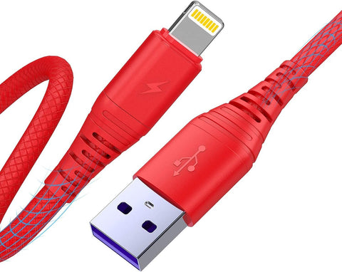 Cabepow [3 Pack] iPhone Charger 6ft, Lightning Cable 6 Foot, iPhone Charging Cord 6 Feet 2.4A USB Cables Compatible with iPhone 11/Xs/XS Max/XR/X / 8/8 Plus / 7/7 Plus/ 6 -Red