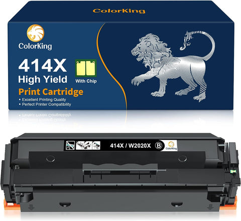 Colorking (with CHIP) Compatible Toner Cartridge Replacement for HP 414X W2020X 414A W2020A High Yield for Color Pro MFP M479fdw M479fdn M454dw M454dn Enterprise M455dn MFP M480f Printer (1 Black)