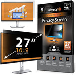 Privacy IQ 27" Inch 16:9 (2 Pack) Monitor Privacy Screen-Filter for 60 Degree Privacy, Advanced Anti-Glare, UV Light Reduction & Blue Light Filter