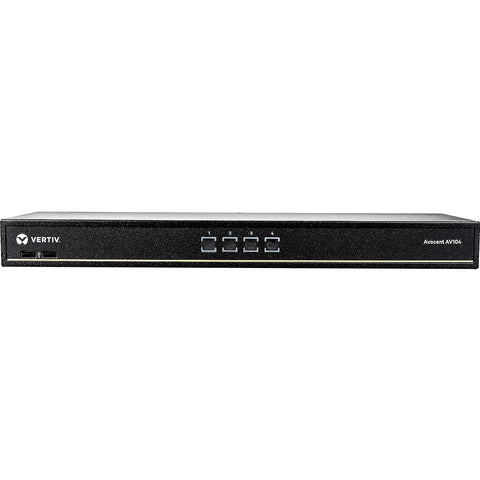 Vertiv Avocent 1x4 Rackmount or Desktop, Single-User KVM Switch with USB, Touch Button and Hotkey Switching, Cascade Support and Internal Power Supply, Ideal for Small Data Centers (AV104-400)