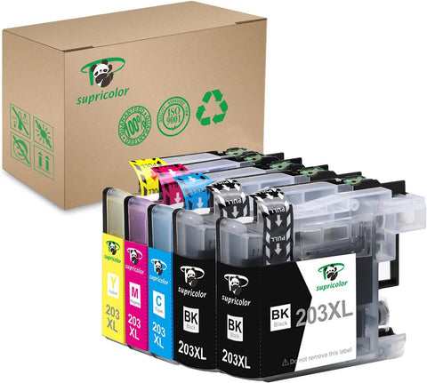 Supricolor LC203 LC201 Ink Cartridges, Replacement Ink for LC203XL LC 201 Compatible with MFC-J4320DW MFC-J4420DW MFC-J4620DW MFC-J5520DW MFC-J5620DW MFC-J5720DW