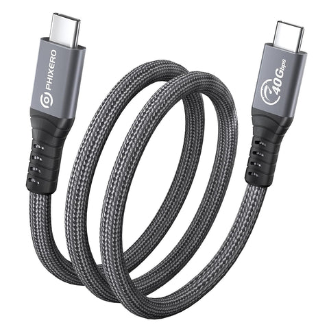 Cable Compatible with Thunderbolt 4 Cable 1ft, USB4 Cable, with 40Gbps Data Transfer, PD100W Charging, Nylon Braided USB C to USB C Cable, Single 8K or Dual 4K Display, for MacBook Pro/Air, Docking