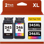 ECHALLENGE 245xl 246xl Combo Color 2 Pack Replacement Ink for Canon PG-245XL CL246XL PG-243 CL-244 Ink cartridges Compatible with Pixma MX492 TR4520 TS3120 MG2420 ptinter ?1 Black, 1 Tri-Color?