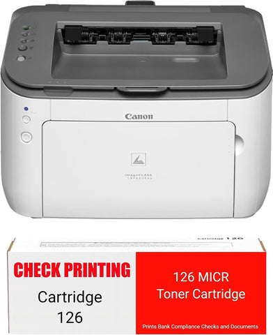 Ampro ImageCLASS LBP6230dw Wireless Laser Duplex Check Printer Bundle with 1 Compatible Canon CRG 126 MICR Toner Cartridge for Printing Payroll, Business and Personal Checks