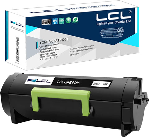 LCL Compatible Toner Cartridge Replacement for Lexmark 24B6186 16000 Pages M3150 XM3150 XM3150H (1-Pack Black)