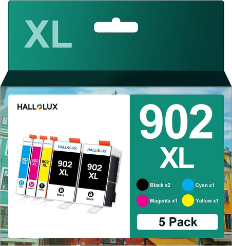 902XL Ink Cartridges for HP Printers Replacement for 902XL 902 XL Ink Use with OfficeJet Pro 6978 6968 6958 6970 Printers (902XL Ink Cartridges, 2 Black, Cyan, Magenta, Yellow)