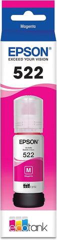 Epson T522 EcoTank Ink Ultra-high Capacity Bottle Magenta (T522320-S) for Select EcoTank Printers