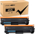 v4ink 2-Pack Compatible 48A Toner Cartridge Replacement for HP 48A CF248A Toner Black Ink for use in HP Pro M15w M15a M16w M16a MFP M29w M29a M28w M28a Printer