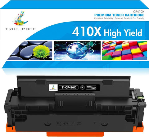 TRUE IMAGE Compatible Toner Cartridge Replacement for HP 410X CF410X CF410A 410A M477 M452 Color Pro MFP M477fdw M477fnw M452dw M477fdn M452nw M452dn M377dw Printer Ink (Black, 1-Pack)