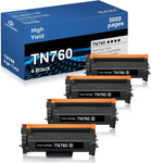 HOTOINK TN760 Toner Cartridge High Yield Compatible Replacement for Brother TN760 TN-760 TN 760 TN730 Toner for MFC-L2710DW MFC-L2750DW DCP-L2550DW HL-L2350DW Hl-L2390DW Printer (Black, 4Packs)