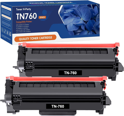 TN760 TN730 Toner for Brother Printer Compatible Replacement for Brother TN760 TN-760 TN 760 TN-730 TN 730 Work for DCP-L2550DW MFC-L2710DW MFC-L2750DW HL-L2350DW HL-L2395DW Cartridge (Black, 2-Pack)