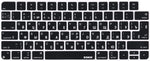 XSKN Shortcut and Language seriers Silicone Keyboard Cover Skin for 2021 New M1 Chip iMac Magic Keyboard with Touch ID A2449 with Lock Key A2450 Without Numeric keypad (US&EU Version Russian Black)