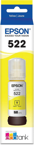 Epson T522 EcoTank Ink Ultra-high Capacity Bottle Yellow (T522420-S) for Select EcoTank Printers