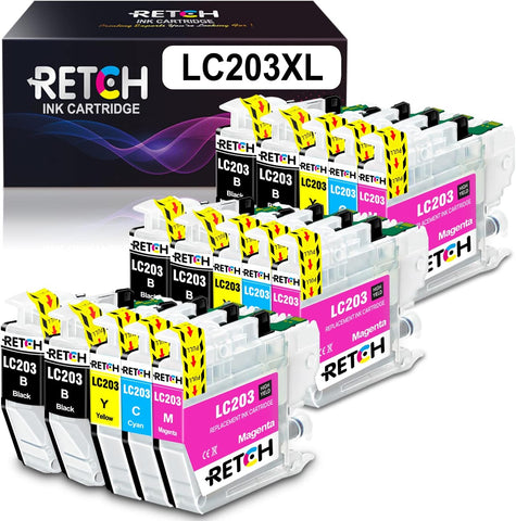 RETCH Compatible Ink Cartridge Replacement for Brother LC203 LC203XL LC201 LC201XL Compatible with Brother MFC-J460DW J480DW J485DW J680DW J880DW J885DW MFC-J4320DW J4420DW J4620DW (15 Pack), Green