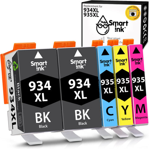 Smart Ink Compatible Ink Cartridge Replacement for HP 934 XL 935 935XL 934XL for Officejet Pro 6230 6830 6835 Officejet 6220 6812 6815 6820 (2BK & C/M/Y 5 Pack Combo)