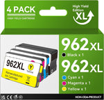 962 Ink Cartridges for HP Ink 962XL Black and Color Combo Pack, Fit for HP OfficeJet 9012 Pro 9015 9025 9018 9010 9020 Premier 9016 9019 9013 9012 9022 Printer (1 Black 1 Cyan 1 Magenta 1 Yellow)