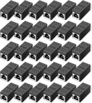 ZUZONG RJ45 Coupler Ethernet Coupler in Line Coupler for Cat8/Cat7/Cat6/Cat5e/Cat5 Ethernet Cable Extender Adapter Female to Female (30 PCS Black)