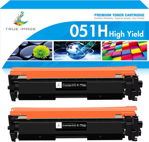 TRUE IMAGE Compatible 051H 051 Toner Cartridge Replacement for Canon 051H 051 MF267dw CRG051 CRG-051 CRG051H ImageCLASS MF264dw MF269dw LBP162dw LBP161dn MF266dn MF263dn Printer (Black 2-Pack)