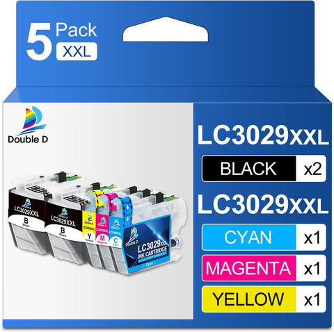 DOUBLE D LC3029 XXL Compatible Replacement for Brother LC3029 LC3029XXL Ink Cartridges for MFC-J5830DW MFC-J5830DWXL MFC-J5930DW MFC-J6535DW MFC-J6535DWXL MFC-J6935DW (2Black,1Cyan,1Magenta,1Yellow)