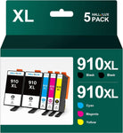 910XL Ink Cartridges for HP Printers for HP 910XL Ink Cartridges Combo Pack Compatible with Officejet Pro 8025e 8028e 8035e 8028 Printer (5 Pack HP 910 XL Ink Cartridges Combo Pack)