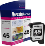 VersaInk-Nano 45 TIJ 2.5 Black Ink Cartridge - Compatible with HP 45 TIJ, C8842A and 51645A Cartridge Models