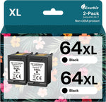 64XL Ink Cartridges Black Compatible for HP 64 XL Work with HP Envy Photo 7855 7858 7155 6255 6252 7100 7800, HP Envy Inspire 7900e 7950e Tango Series Printer (2 Pack)