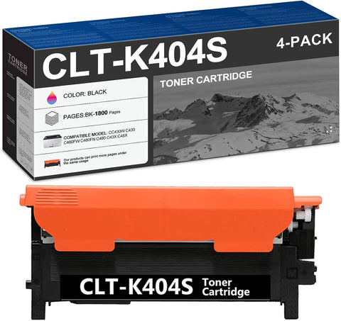 CLT-K404S K404S 404S Black Toner Cartridge (1Pack) - EAXIU Compatible K404S SU104A Toner Cartridge Replacement for Xpress C430W C430 C480FW C480FN C480 C43x Series C48x Series Printer