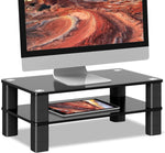 TAVR Monitor Stand Riser, 2 Tier Monitor Stand with Storage Organizer and Adjustable Height for Computer Laptop PC Printer Screen, Black