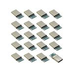 Xcoazipod 20Pcs Type-c Male 24PIN Charging Data Transmission Plug Socket Connector, 4 Pin Solder Type,Golden