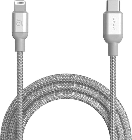 ADAM ELEMENTS Peak II C120B USB-C to Lightning Cable, PD 30W, Support Fast Charge (4ft./120cm, Silver)