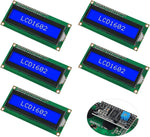 DWEII 5-Pack I2C 1602 LCD Display Module 16X2 Character Serial Blue Screen Backlight LCD Module Compatible with Raspberry Pi Arduino STM32 R3 MEGA2560