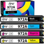 Smart Ink Compatible Ink Cartridge Replacement for HP 972A 972 (4 Pack Combo) to use with PageWide Pro 477dw 577dw 452dw 477dn 452dn 577z 552dw 377dw P55250dw Printers (Black & Cyan Magenta Yellow)