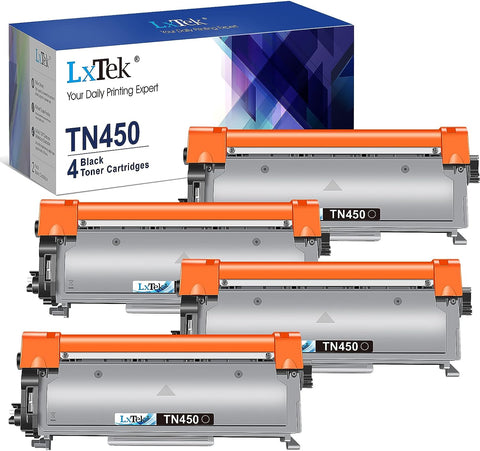 LxTek Compatible Toner Cartridge Replacement for Brother TN-450 TN450 TN420 to compatible with MFC-7360N DCP-7065DN IntelliFax 2840 2940 MFC-7860DW MFC-7460DN HL-2270DW MFC7240 Printer (Black, 4 Pack)