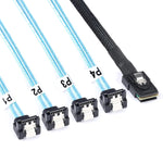 ADCAUDX Mini SAS to SATA Cable: 1M SFF-8087 to SATA Mini SAS Breakout Cable SFF8087 to SATA Right Angle Mini-SAS to 4 SATA SAS to SATA Breakout Cable (3.3FT)