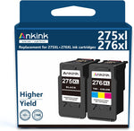 Ankink 275XL 276XL Ink Cartridge Replacement for Canon PG-275 CL-276 275 276 XL combo Compatible with Canon PIXMA TS3520 TS3522 TS3500 TR4720 TR4700 TR4722 Printers(1 Black, 1 Color, 2 Pack)Multi Pack