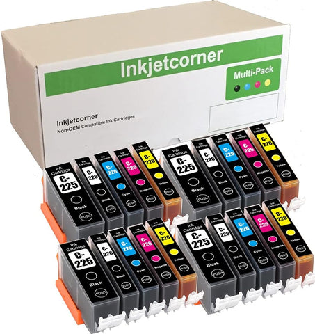 Inkjetcorner Compatible Ink Cartridge Replacement for PGI-225 CLI-226 PGI225 CLI226 for use with MX882 MX892 MG5320 MG5220 MG5120 iP4920 (4 Big Black 4 Small Black 4 Cyan 4 Magenta 4 Yellow, 20-Pack)