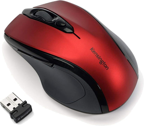 Kensington Pro Fit Mid-Size Wireless Mouse, Ruby Red (K72422AM), 1.4" x 2.6" x 4"