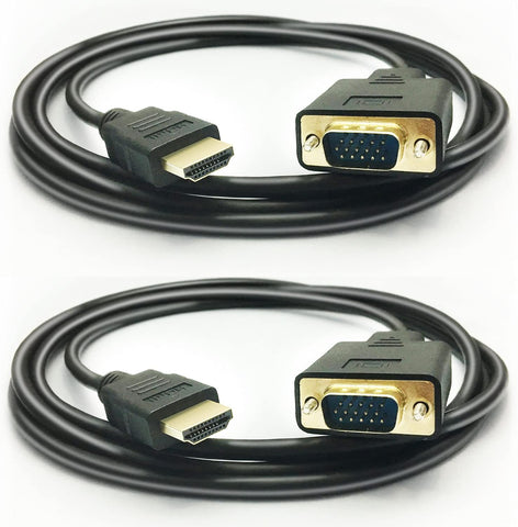 PeoTRIOL HDMI to VGA Cable, 1080P HDMI Male to VGA Male M/M Video Converter Cord VGA Adapter Compatible with HDMI Desktop, Laptop, DVD to 15 Pin D-SUB VGA HDTV Monitor Projector (2Pack)