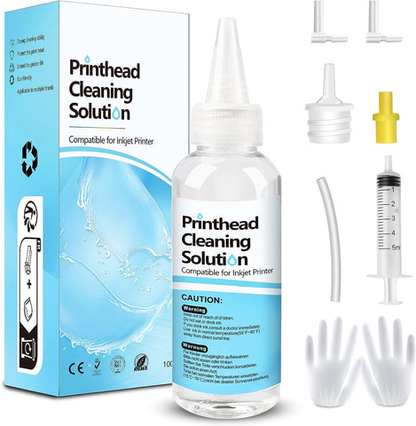 Printhead Cleaning Kit Inkjet Printer, Printer Cleaning Kit for Epson Ecotank Printer, Printer Cleaner Kit for HP Printhead, Inkjet Printer Head Cleaning Solution for Brother Print Head Liquid Nozzles