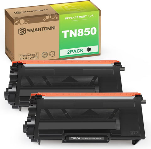 S SMARTOMNI TN850 TN820 Compatible Toner Cartridges Replacement for Brother TN850 TN820 TN-850 TN-820 for Brother DCP-L5500DN HL-L5000D HL-L5200DWT HL-L6200DW MFC-L5700DW MFC-L5800DW Pinter 2 Packs